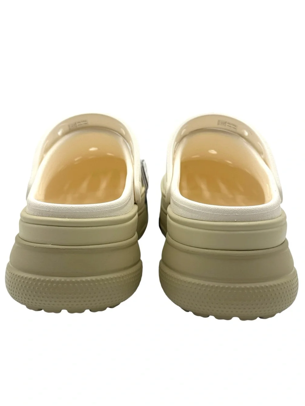 NWT Crocs Classic Stacked Clogs - Chalk / Neutral Platform Sandals Size 11W / 9M
